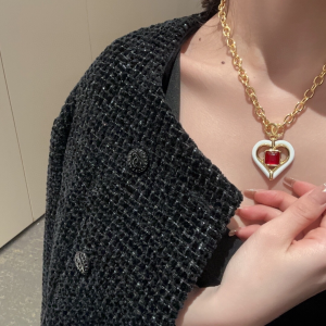 Essenceofluxury Womens Jewelry Chanel Heart Chain Pendant Necklaces A39PP280 AA203214