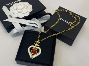 Chanel Heart Chain Pendant Necklaces 
