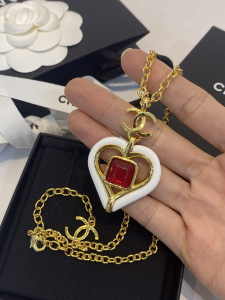 Essenceofluxury Womens Jewelry Chanel Heart Chain Pendant Necklaces A39PP280 AA203215