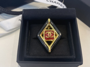 Chanel Square CC Logo Brooch Black 