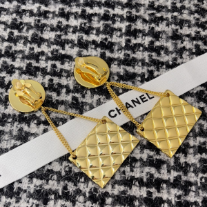 Chanel Gold Micro Bag Pendant Earrings 