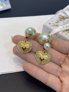 Dior Tribeles Heart Pendant Earrings 