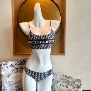 Dior Black Oblique Swimsuit Bikini 