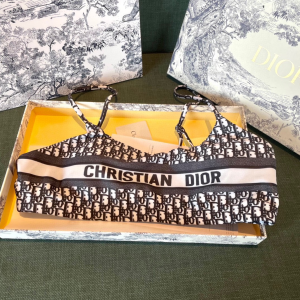 Essenceofluxury Free Gift Dior Black Oblique Swimsuit Bikini SML A123PP90 AA204737