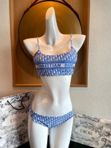 Dior Blue Oblique Swimsuit Bikini 