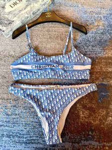 Essenceofluxury Free Gift Dior Blue Oblique Swimsuit Bikini SML A123PP90 AA204736