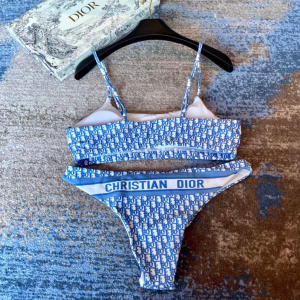 Essenceofluxury Free Gift Dior Blue Oblique Swimsuit Bikini SML A123PP90 AA204736