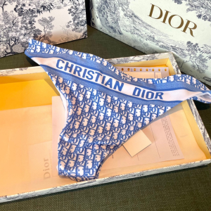 Essenceofluxury Free Gift Dior Blue Oblique Swimsuit Bikini SML A123PP90 AA204736