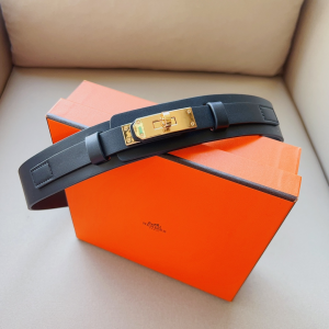 Hermes Kelly Leather Belt Black 