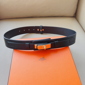 Essenceofluxury Womens Belts Hermes Kelly Leather Belt in Black A175PP240 AA205052