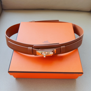Essenceofluxury Womens Belts Hermes Kelly Leather Belt in Brown A175PP240 AA205053