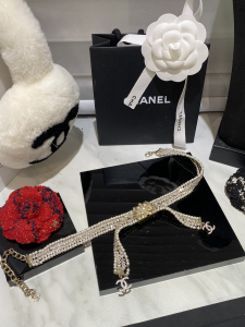 Essenceofluxury Womens Jewelry Chanel Pearls Bow Choker Necklace A152PP380 AA205031