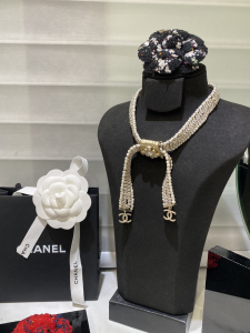 Essenceofluxury Womens Jewelry Chanel Pearls Bow Choker Necklace A152PP380 AA205031