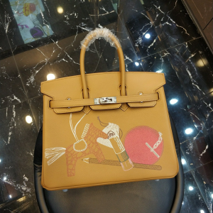 Hermes Birkin 25 Tan Swift Bag
