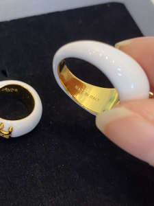 Essenceofluxury Womens Jewelry Celine Triomphe Large Ring White A39PP180 AA205136