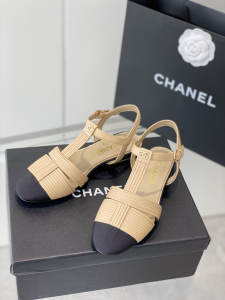Chanel Beige Leather Flat Shoes 35To40