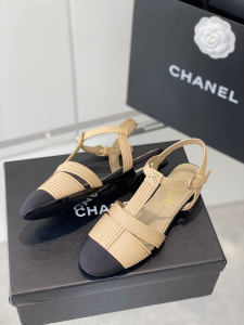 Chanel Beige Leather Flat Shoes 35To40