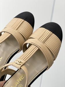 Chanel Beige Leather Flat Shoes 35To40