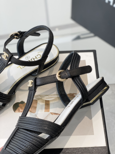 Chanel Black Leather Flat Shoes 35To40