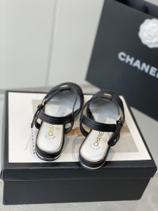 Chanel Black Leather Flat Shoes 35To40