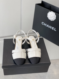 Chanel White Leather Flat Shoes 35To40