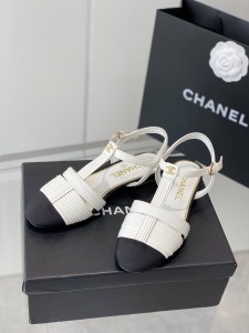 Chanel White Leather Flat Shoes 35To40