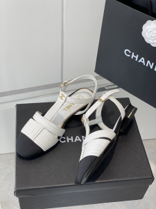 Chanel White Leather Flat Shoes 35To40