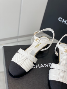 Chanel White Leather Flat Shoes 35To40