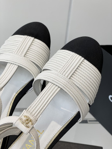 Chanel White Leather Flat Shoes 35To40