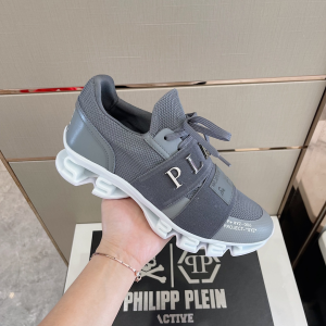 Philipp Plein Leather Mesh Sneaker Gray 38To45 Philipp Plein Leather Mesh Sneaker Gray 38To45