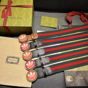 Adidas x Gucci Trefoil Buckle Web Belt 40MM 