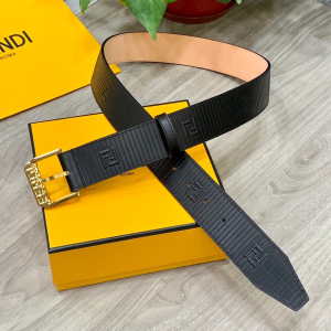 Fendi Black Leather Belt 38MM 