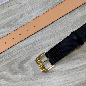 Fendi Black Leather Belt 38MM