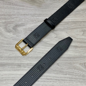 Fendi Black Leather Belt 38MM