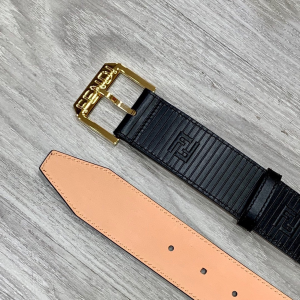 Fendi Black Leather Belt 38MM