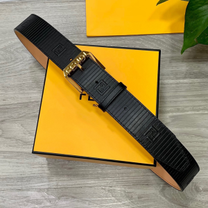 Fendi Black Leather Belt 38MM