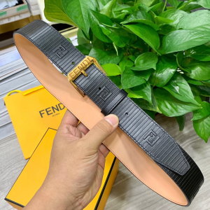 Fendi Black Leather Belt 38MM