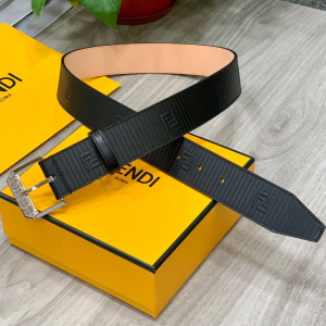 Fendi Black Leather Belt 38MM 
