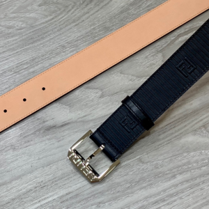 Fendi Black Leather Belt 38MM