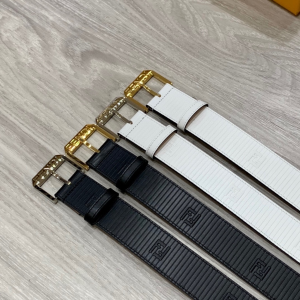Fendi White Leather Belt 38MM