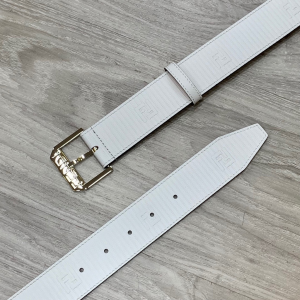 Fendi White Leather Belt 38MM