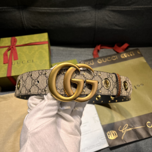 Gucci GG Marmont Eyelet Canvas Belt 40MM 