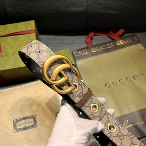 Gucci GG Marmont Eyelet Canvas Belt 40MM