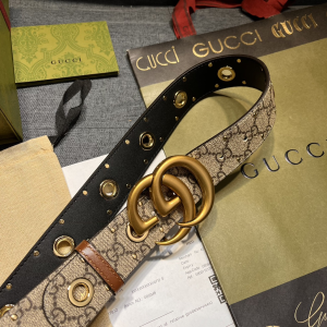 Gucci GG Marmont Eyelet Canvas Belt 40MM