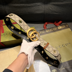 Gucci GG Marmont Eyelet Canvas Belt 40MM