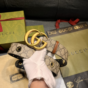 Gucci GG Marmont Eyelet Canvas Belt 40MM