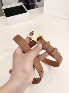 Celine Triomphe Leather Belt Brown 25MM 
