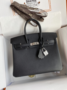 Hermes Birkin 25 Bag Black Epsom