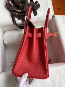 Hermes Birkin 25 Bag Red Epsom 25CM