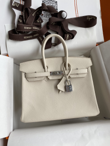 Hermes Birkin 25 Bag White Epsom